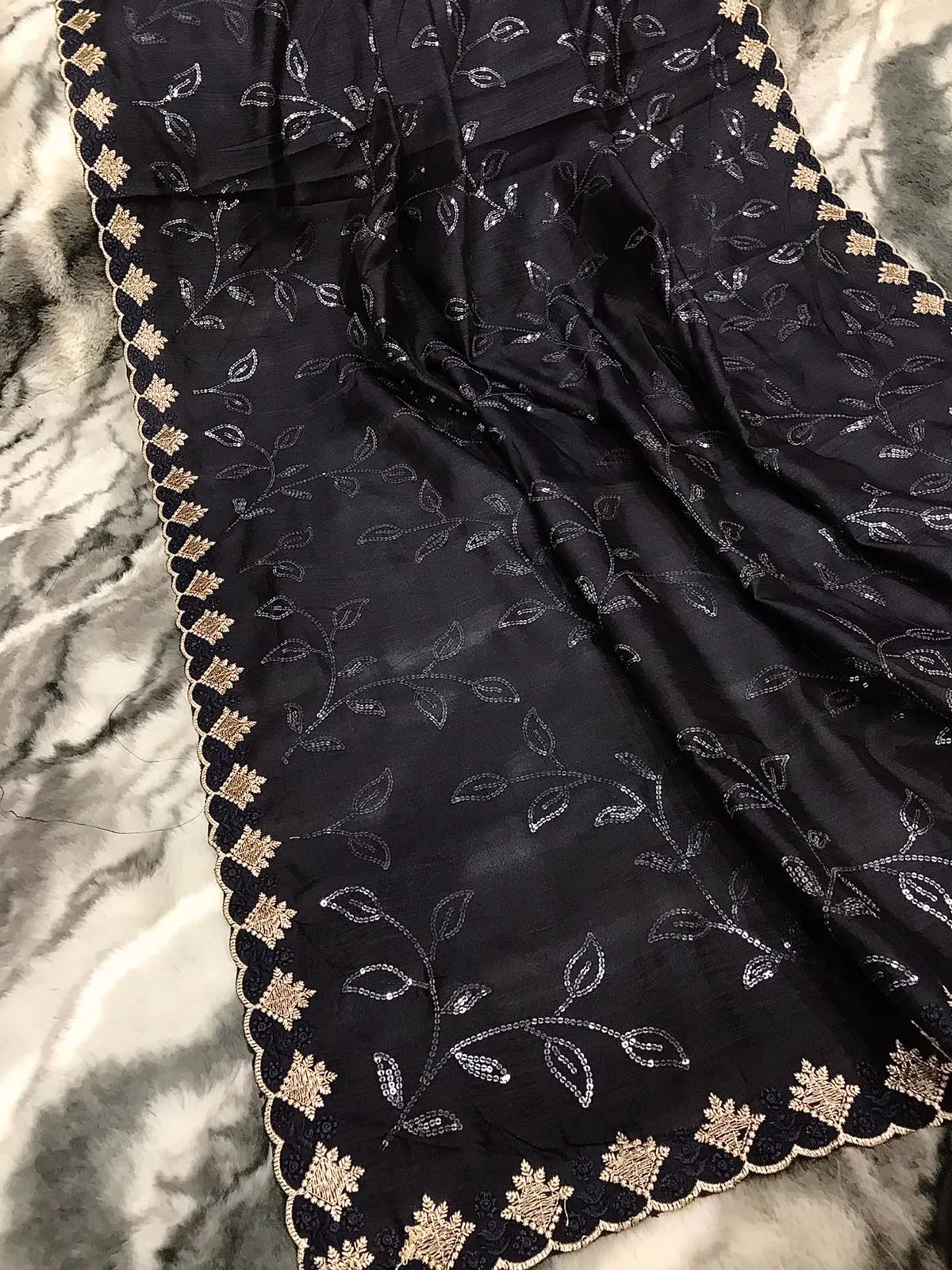 Ruhi Silk Jaal Work Sequence Saree