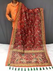 Kalamkari Printed Pure Malai Cotton Saree