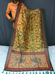 Kalamkari Printed Pure Malai Cotton Saree