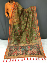 Kalamkari Printed Pure Malai Cotton Saree
