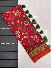 Kalamkari Printed Pure Malai Cotton Saree
