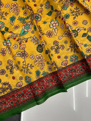 Kalamkari Printed Pure Malai Cotton Saree