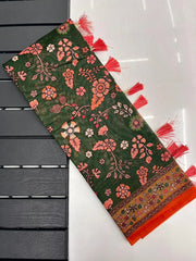 Kalamkari Printed Pure Malai Cotton Saree