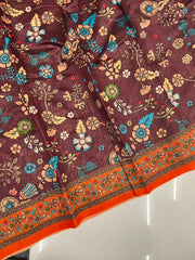 Kalamkari Printed Pure Malai Cotton Saree
