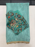 Crape Satin Fabric Fully Work Saree