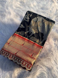 Black Soft Silk Pichwai Paithani Lace Saree