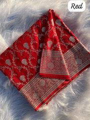 Banarasi Mushro Satin Silk Zari Weaving Saree