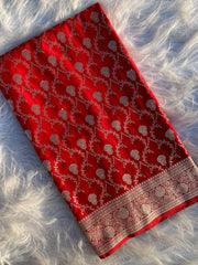 Banarasi Mushro Satin Silk Zari Weaving Saree