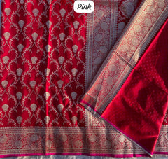 Banarasi Mushro Satin Silk Zari Weaving Saree