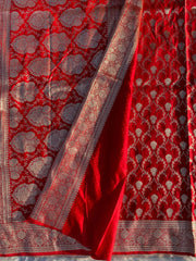 Banarasi Mushro Satin Silk Zari Weaving Saree