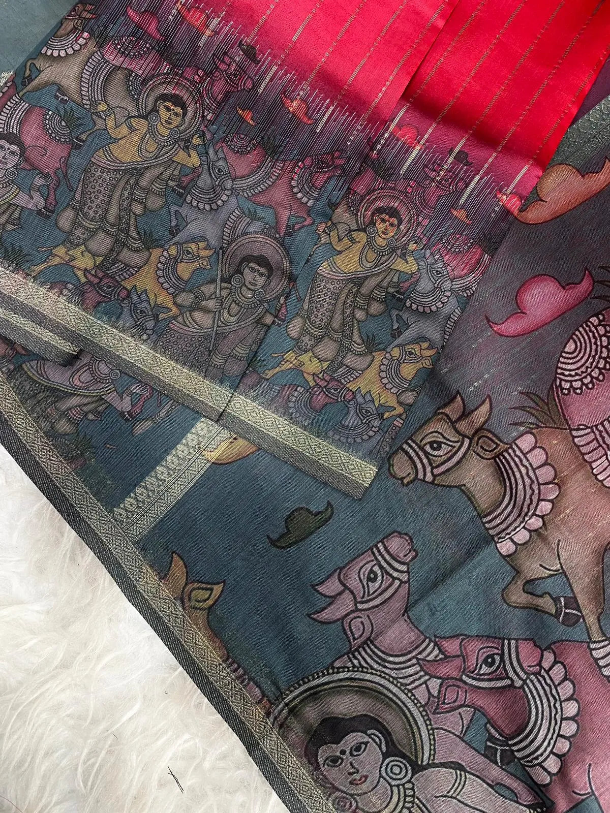 Soft Chanderi Silk Digital Printed Saree