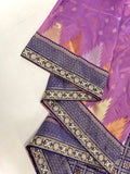 Semi Kanchipuram Temple Weaving Border Saree