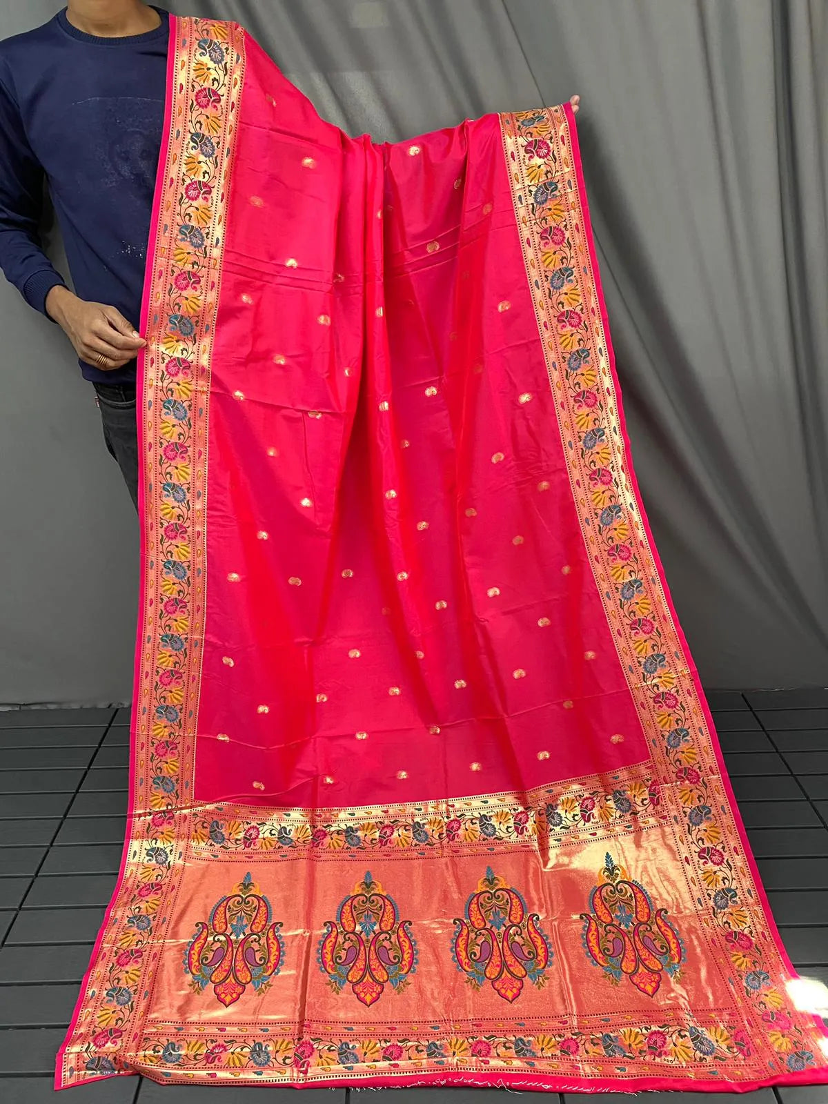 Paithani Silk Meenakari Designer Border Saree