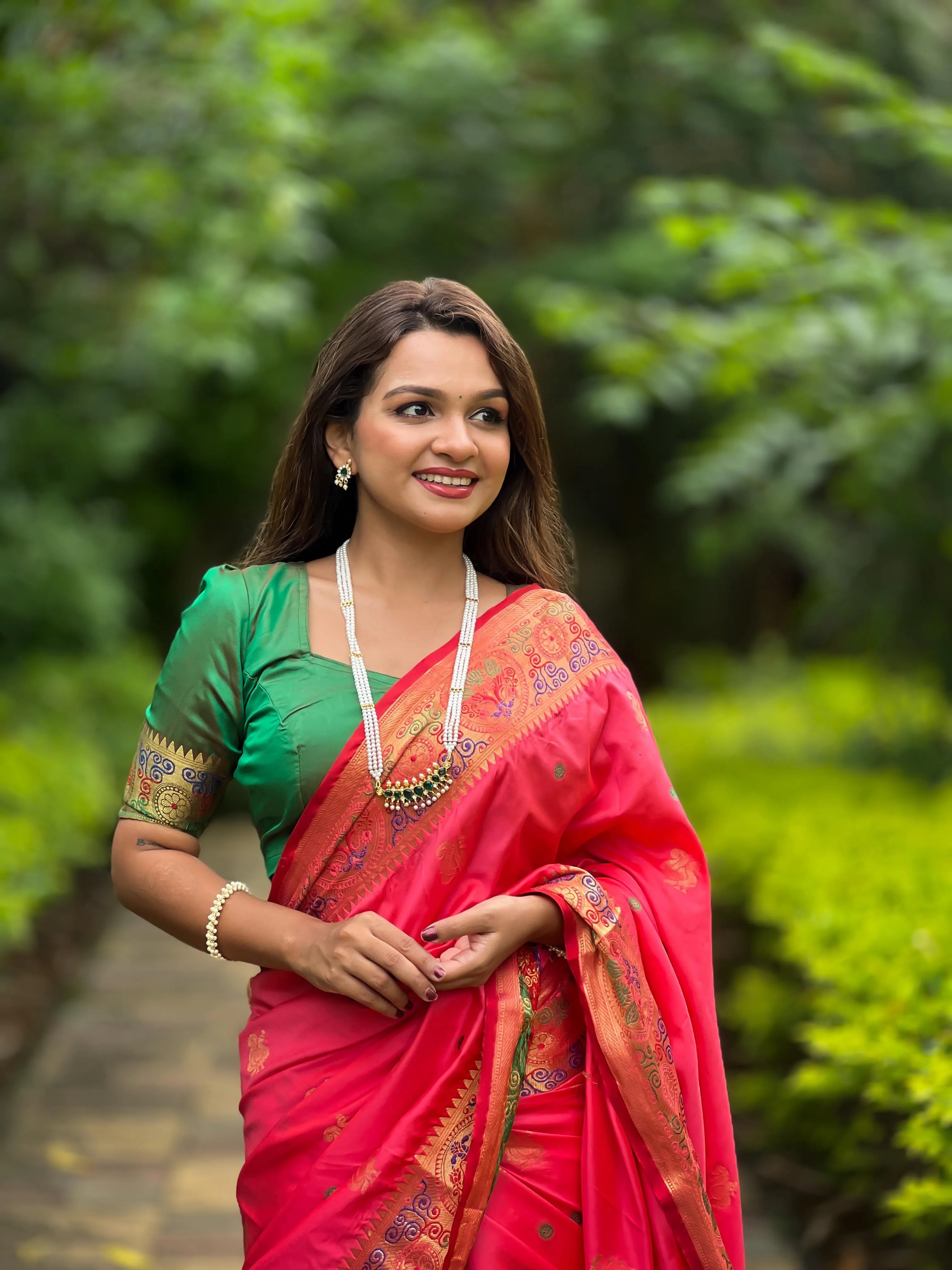 Paithani Soft Silk Meenakari Paithani Saree