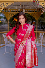 Premium Banarasi Mushro Satin Silk Saree