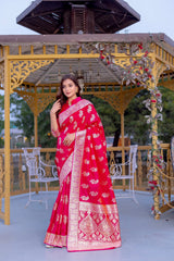 Premium Banarasi Mushro Satin Silk Saree