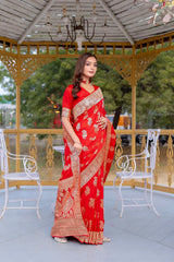 Premium Banarasi Mushro Satin Silk Saree