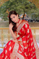 Premium Banarasi Mushro Satin Silk Saree