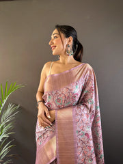 Assam Silk Kalamkari Digital Printed Saree