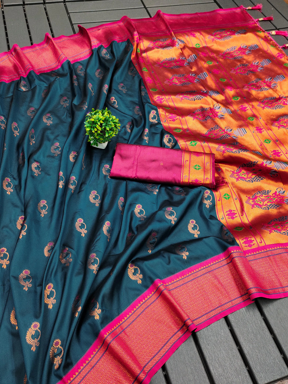 Designer Paithani Nath Paithani Saree