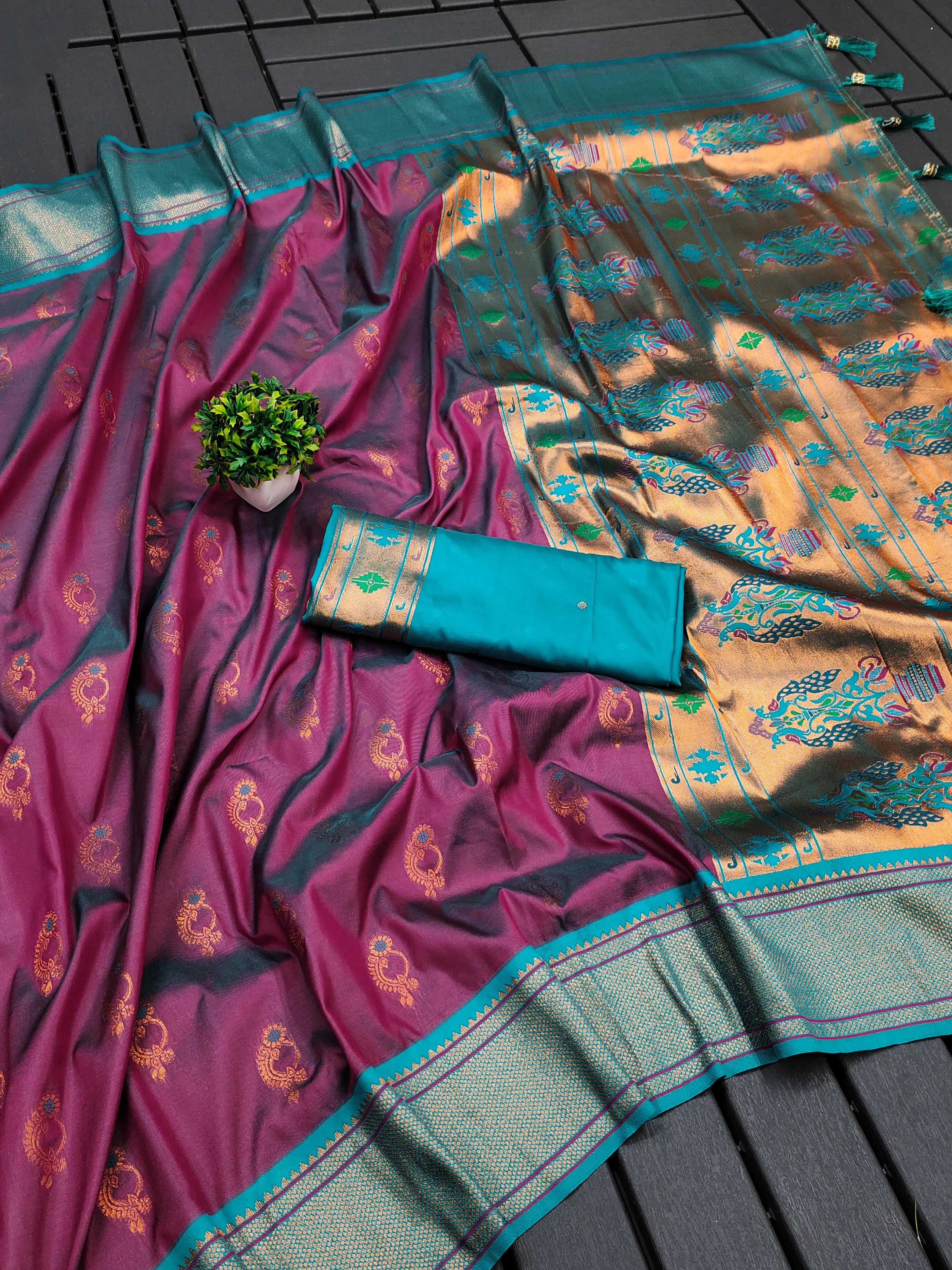Designer Paithani Nath Paithani Saree