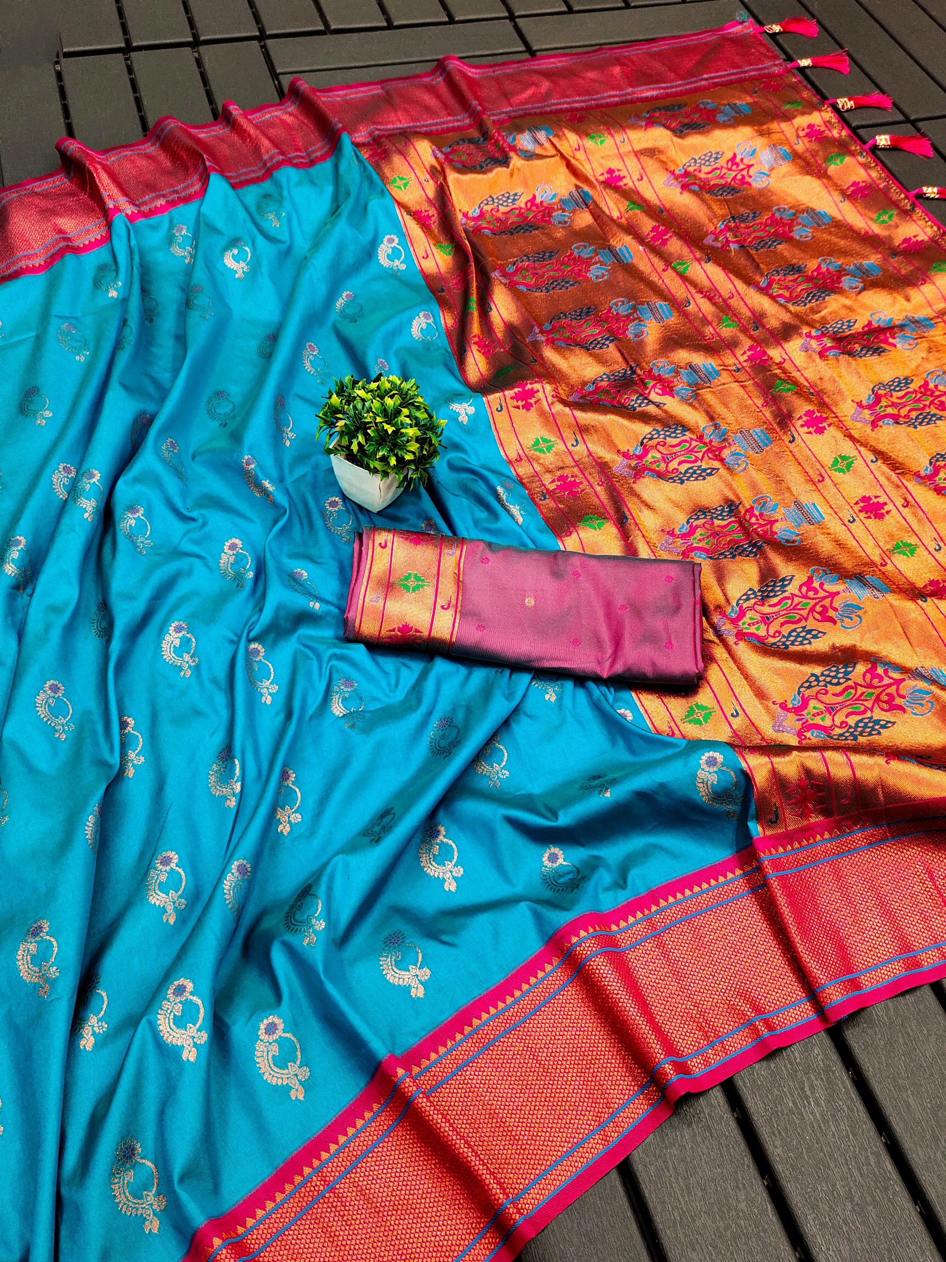 Designer Paithani Nath Paithani Saree