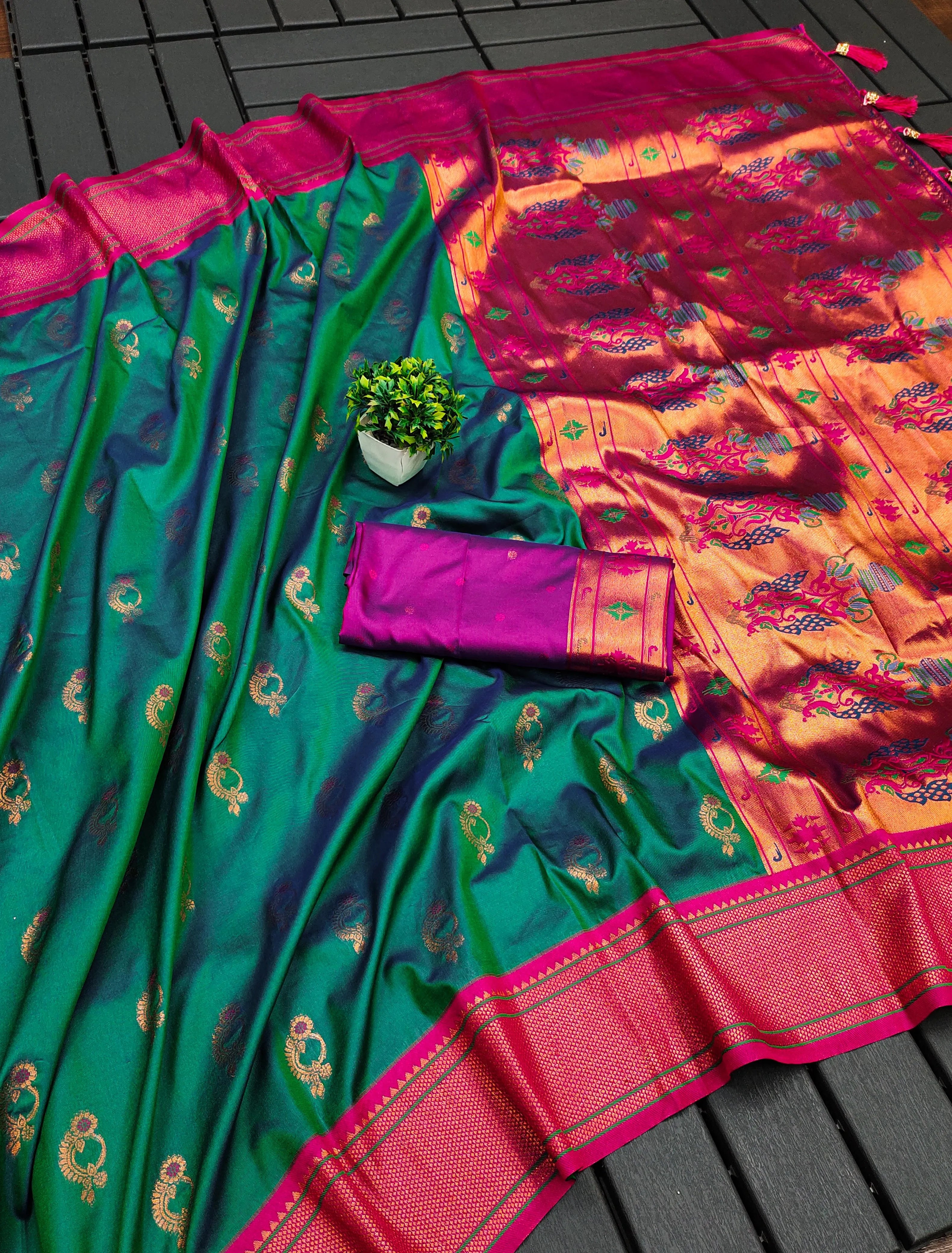 Designer Paithani Nath Paithani Saree