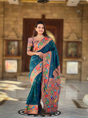 Soft Silk Peacock Design Paithani Saree