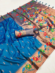 Soft Silk Peacock Design Paithani Saree