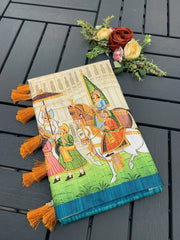 Kolam Silk Shibori Digital Printed Pichwai Saree