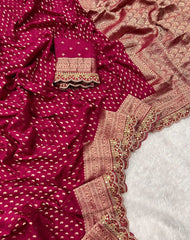 Bridal Wedding Khadi Georgette Sabyasachi Scallop Saree