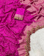 Bridal Wedding Khadi Georgette Sabyasachi Scallop Saree