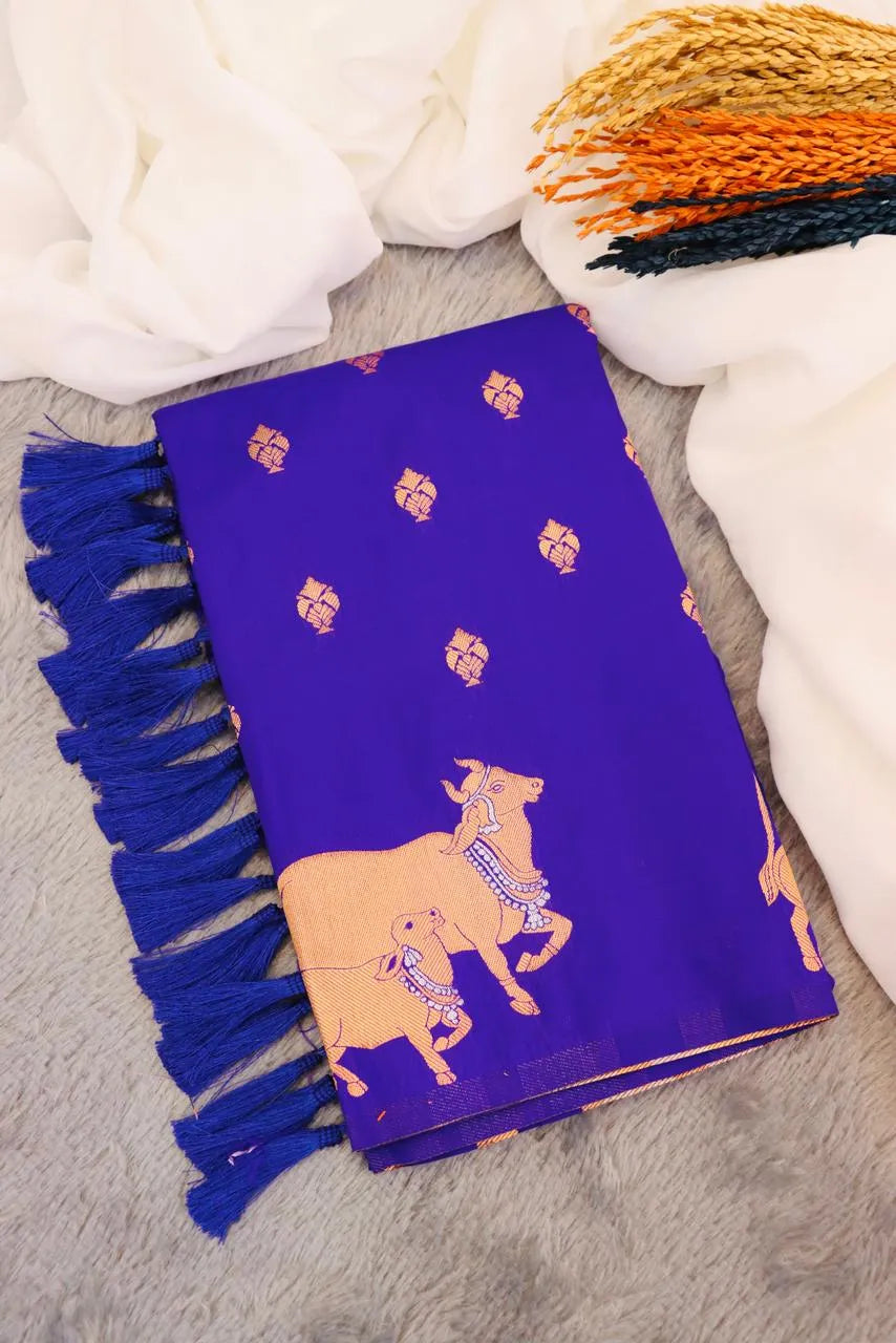 Moonga Silk Nandi Border Banarasi Saree