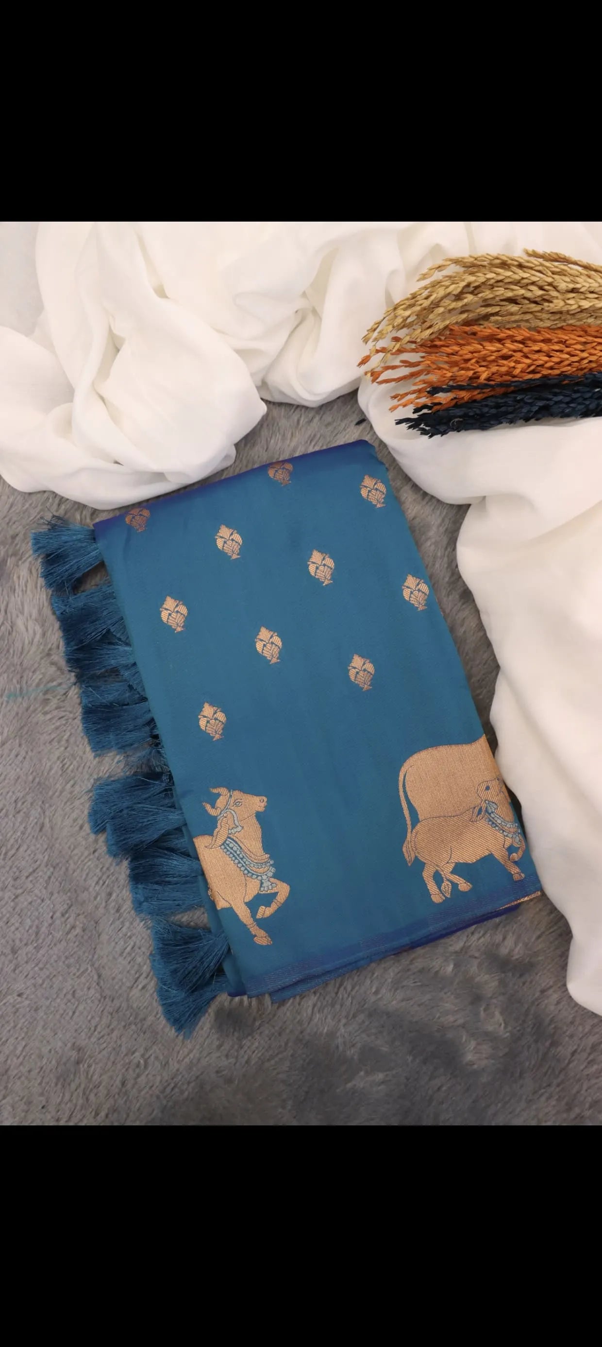 Moonga Silk Nandi Border Banarasi Saree