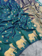 Moonga Silk Nandi Border Banarasi Saree