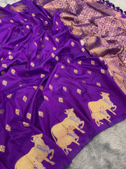 Moonga Silk Nandi Border Banarasi Saree