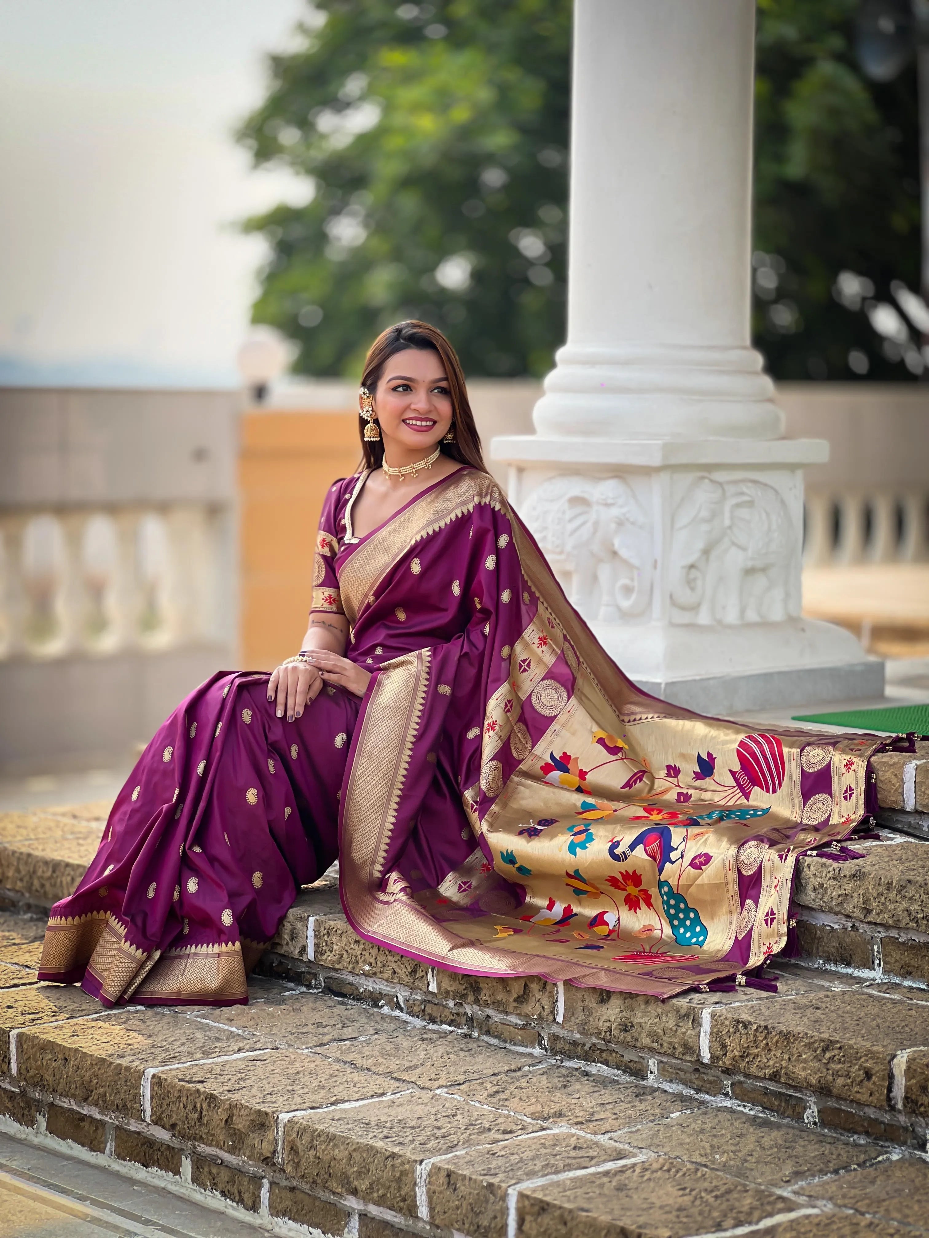 Soft Silk Designer Peacock Paithani Saree