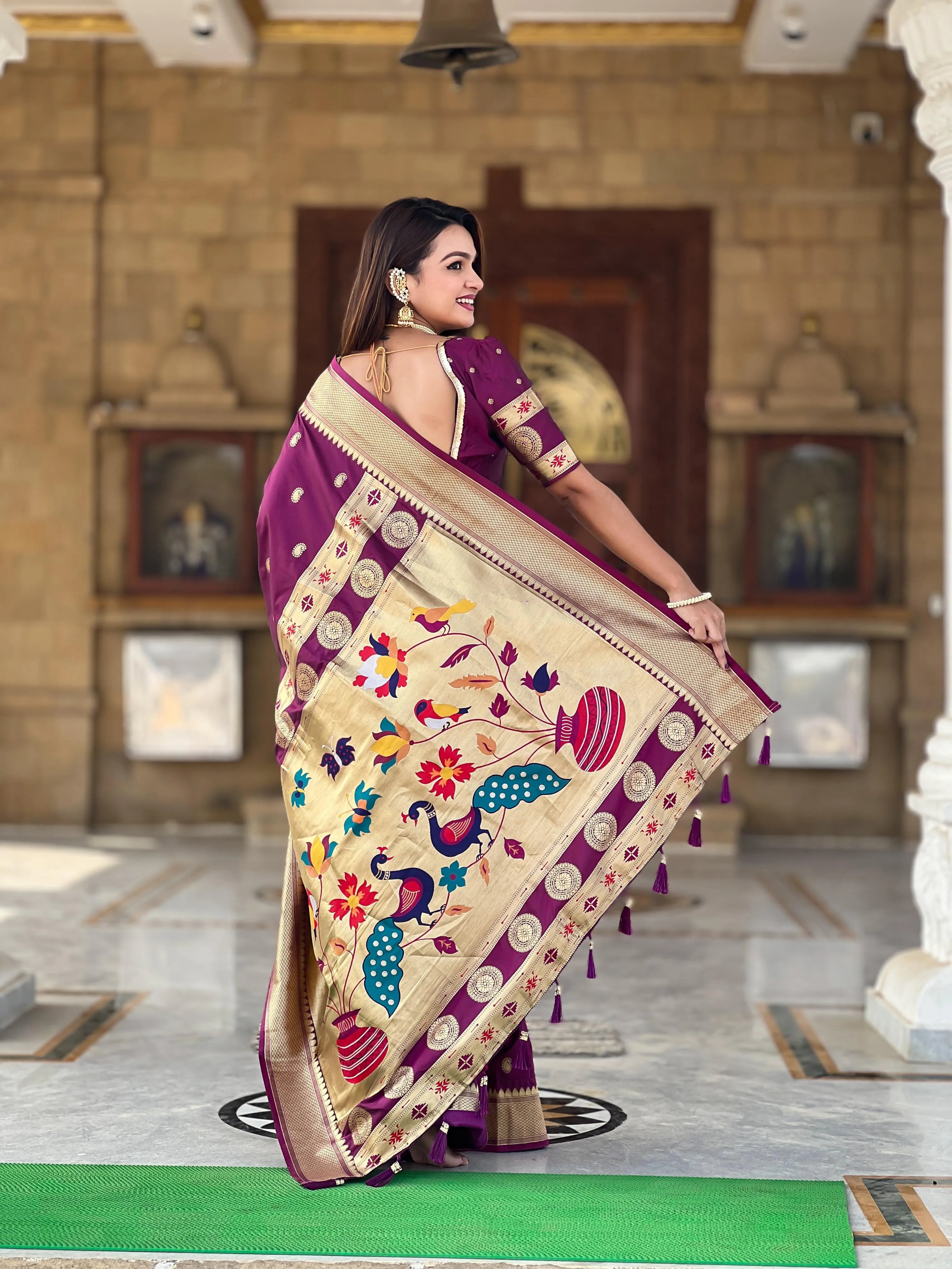 Soft Silk Designer Peacock Paithani Saree