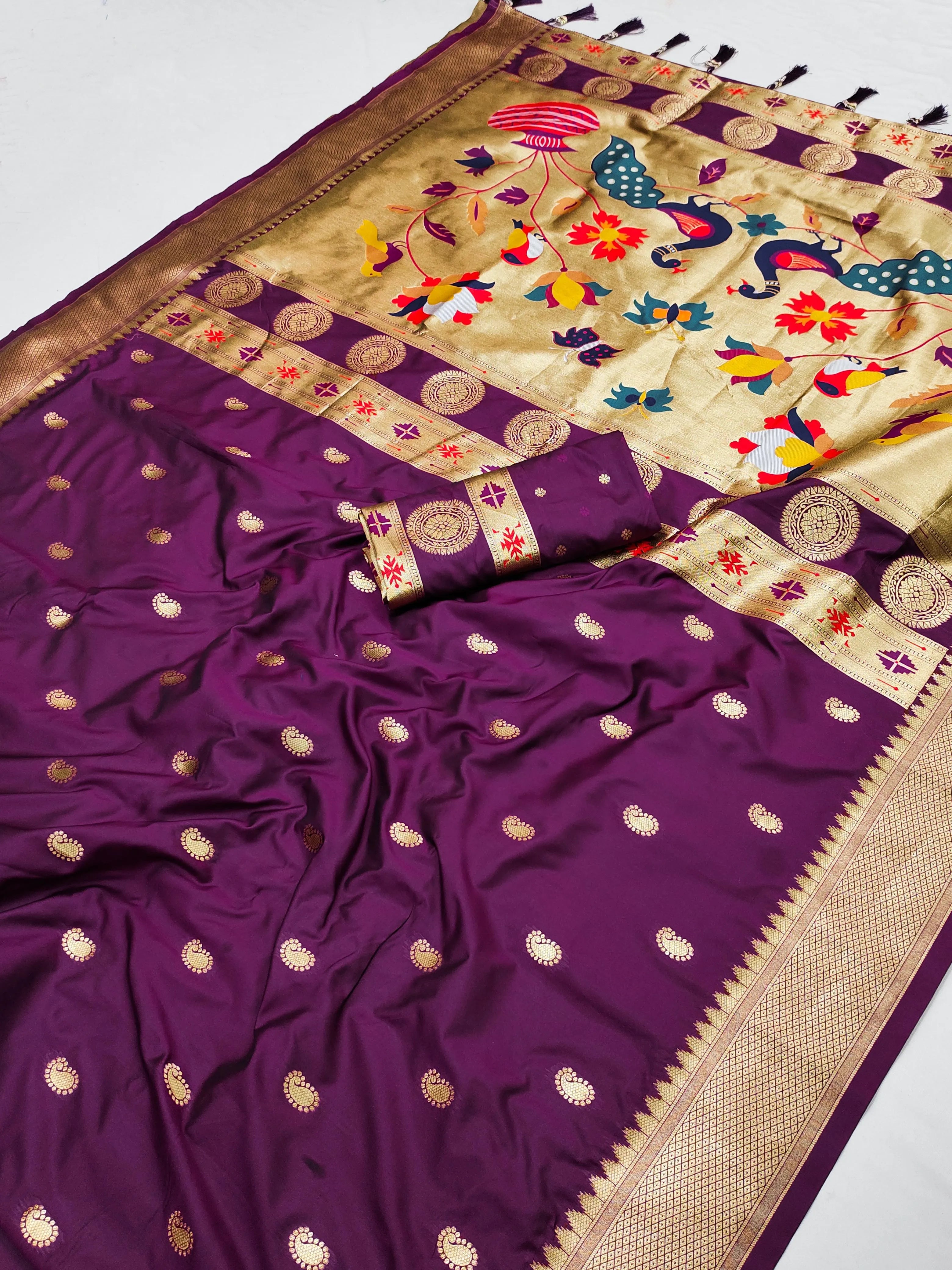 Soft Silk Designer Peacock Paithani Saree