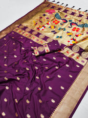 Soft Silk Designer Peacock Paithani Saree