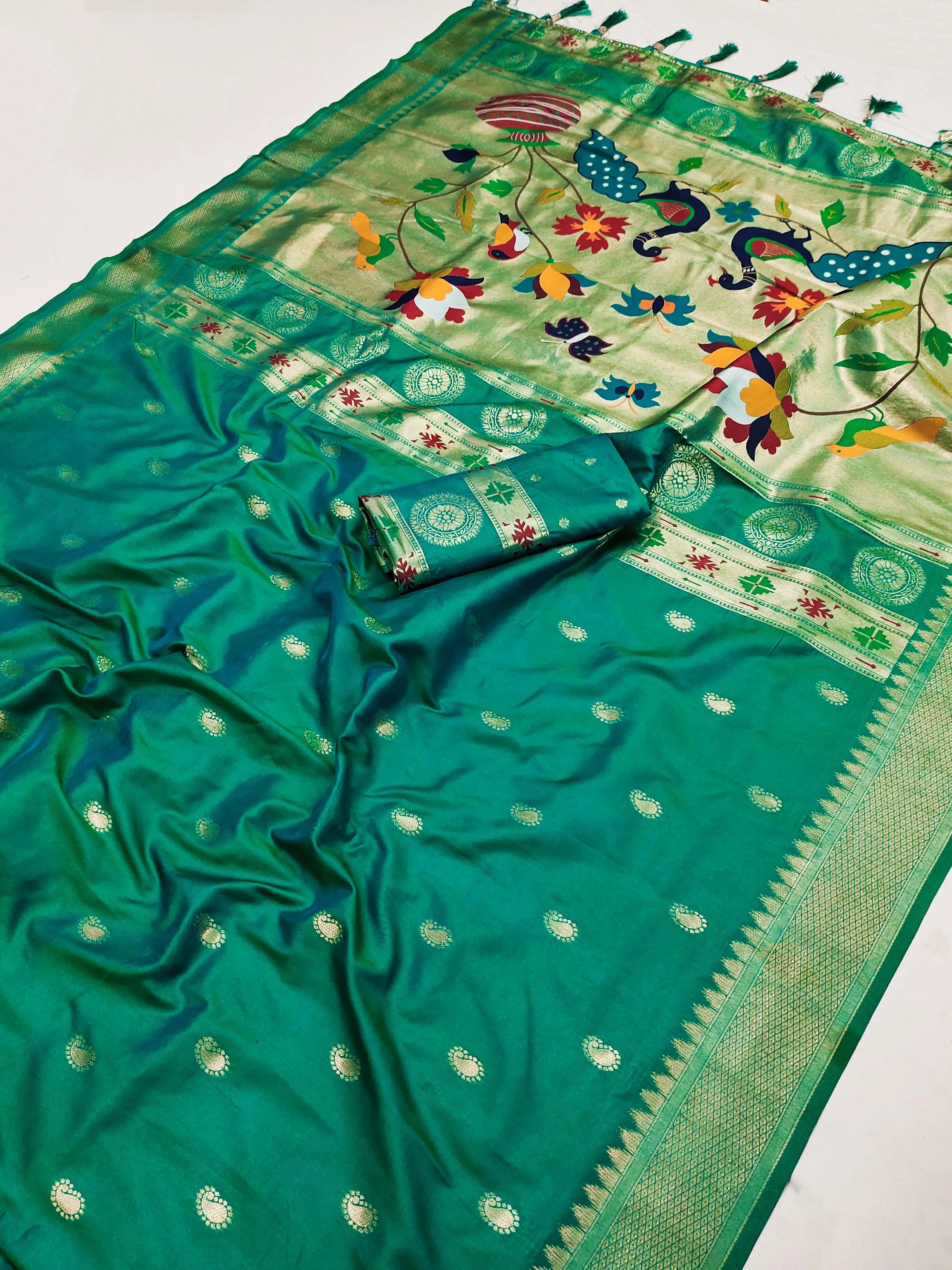 Soft Silk Designer Peacock Paithani Saree
