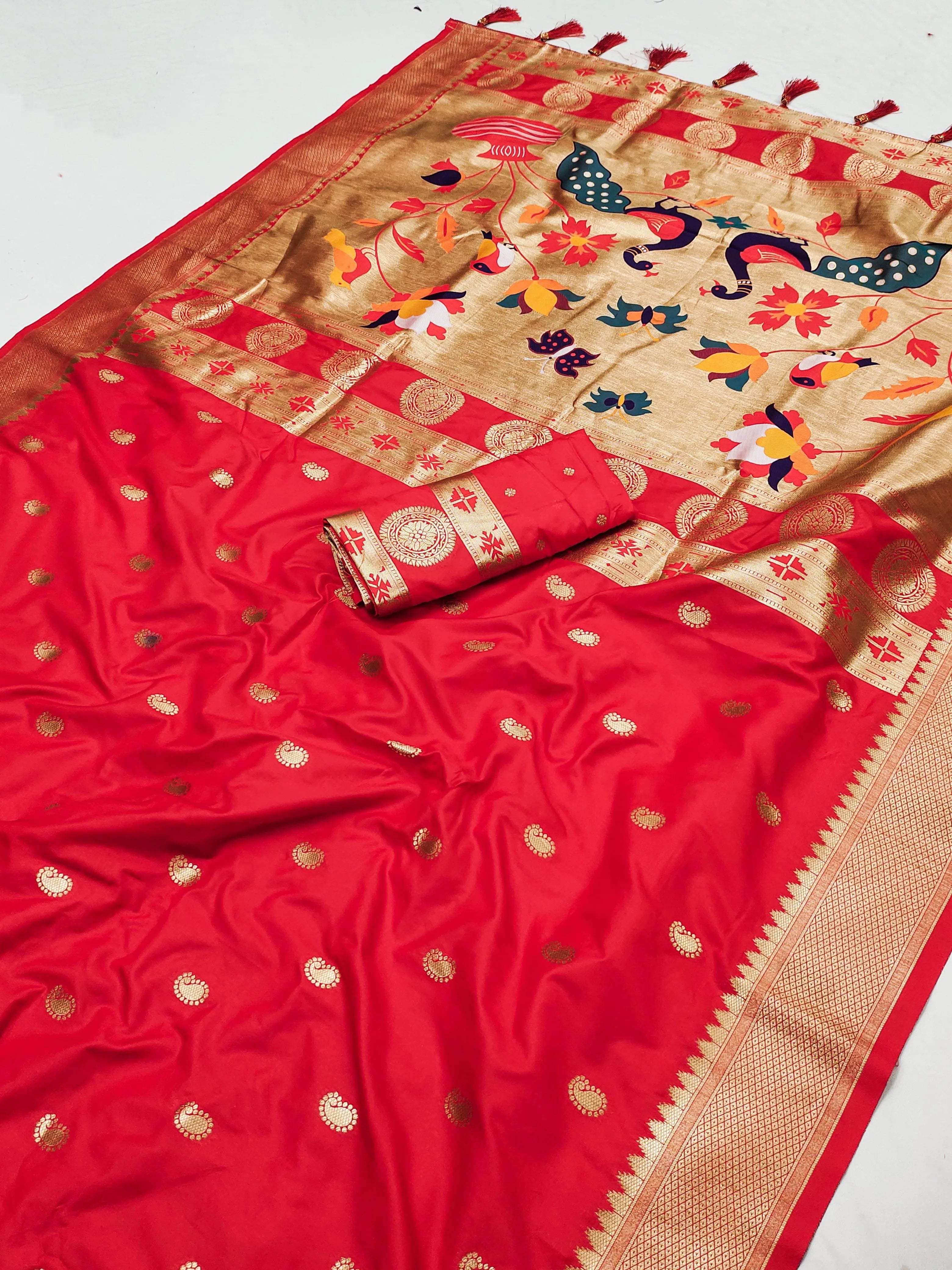 Soft Silk Designer Peacock Paithani Saree
