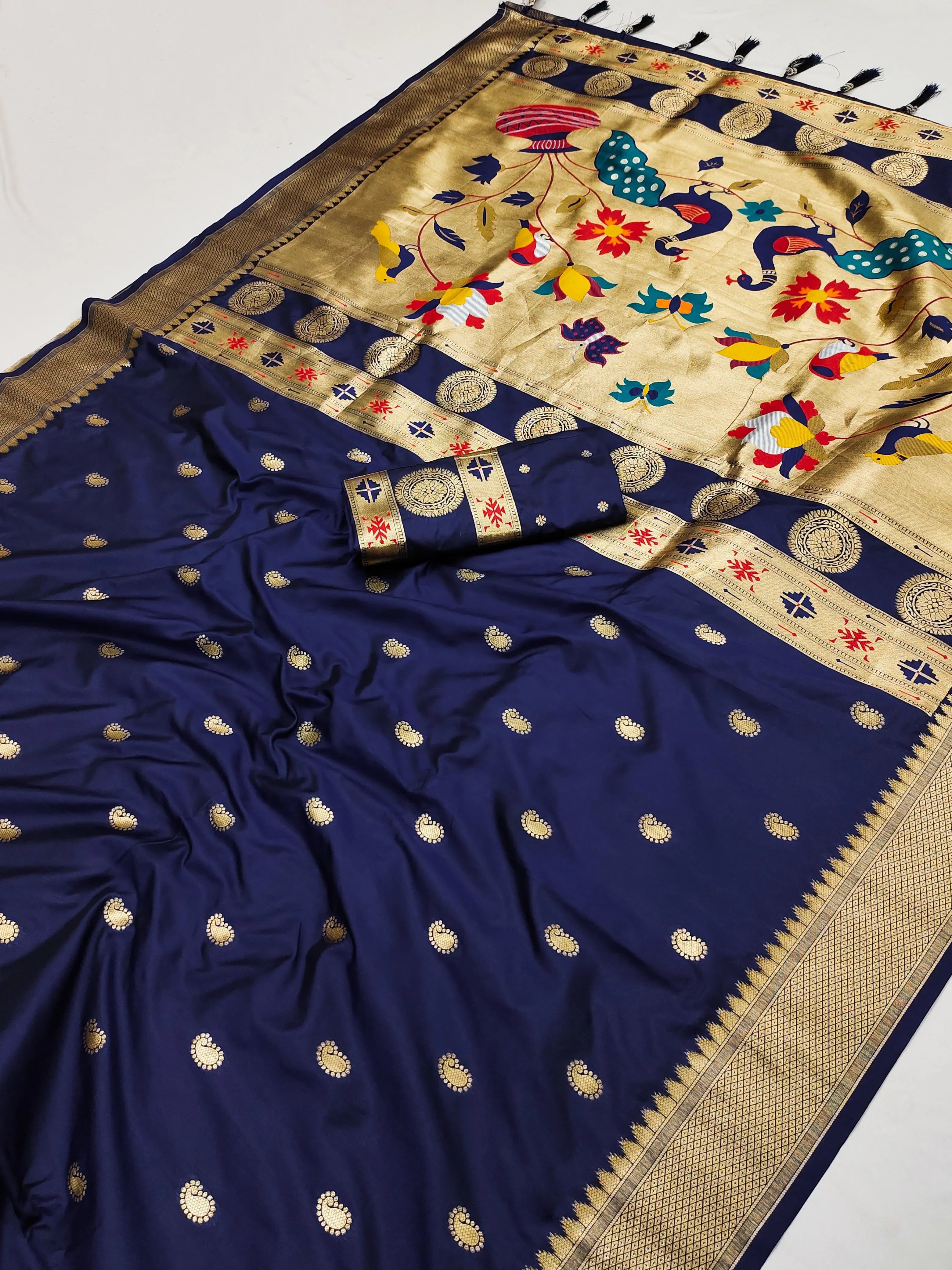 Soft Silk Designer Peacock Paithani Saree