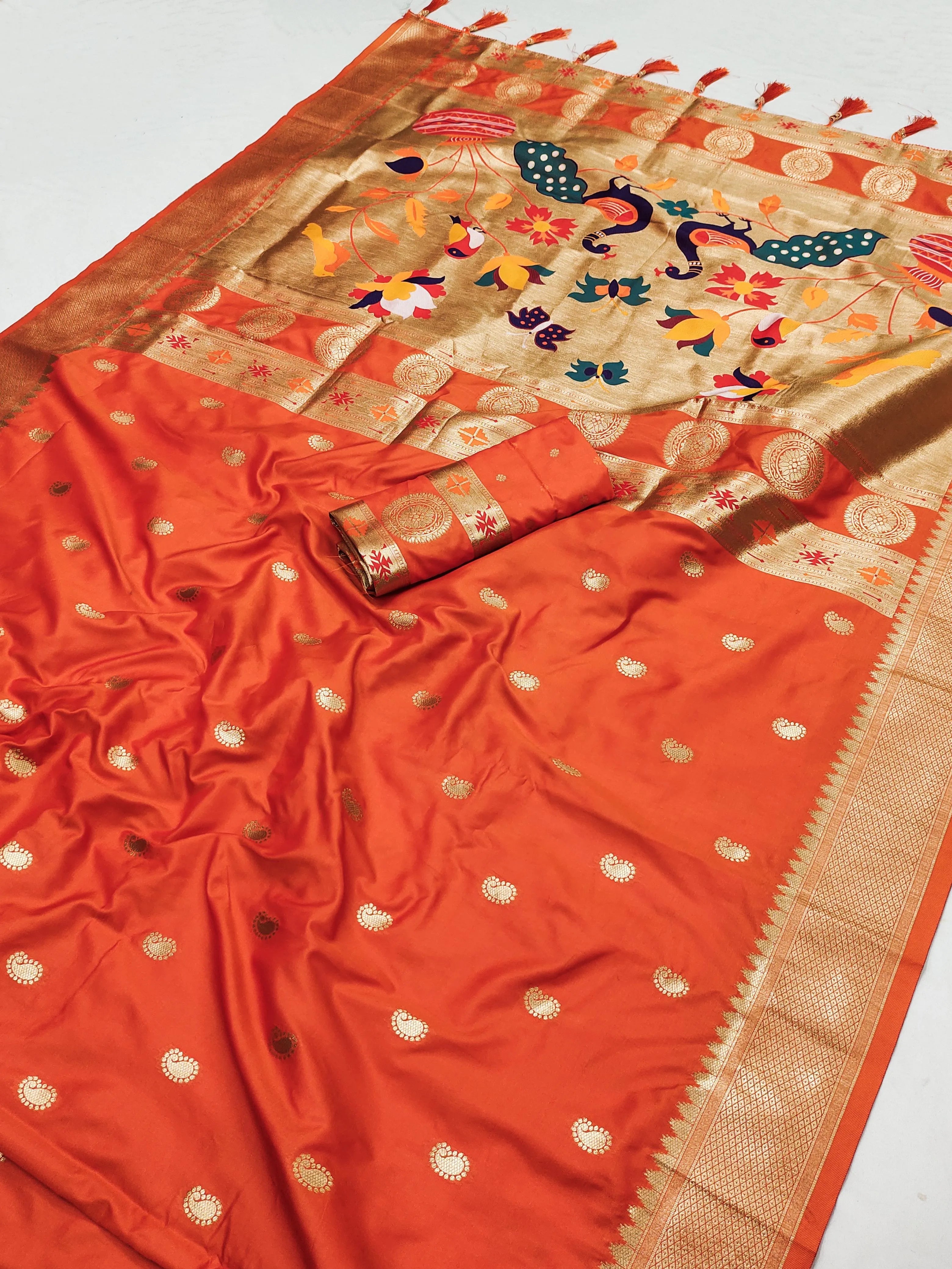 Soft Silk Designer Peacock Paithani Saree