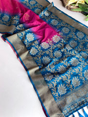 Dual Tone Contrast Pallu Designer Saree