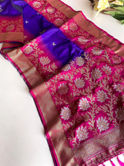 Dual Tone Contrast Pallu Designer Saree