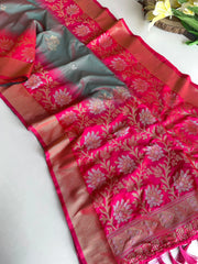 Dual Tone Contrast Pallu Designer Saree