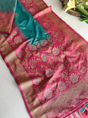 Dual Tone Contrast Pallu Designer Saree
