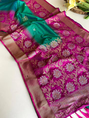 Dual Tone Contrast Pallu Designer Saree