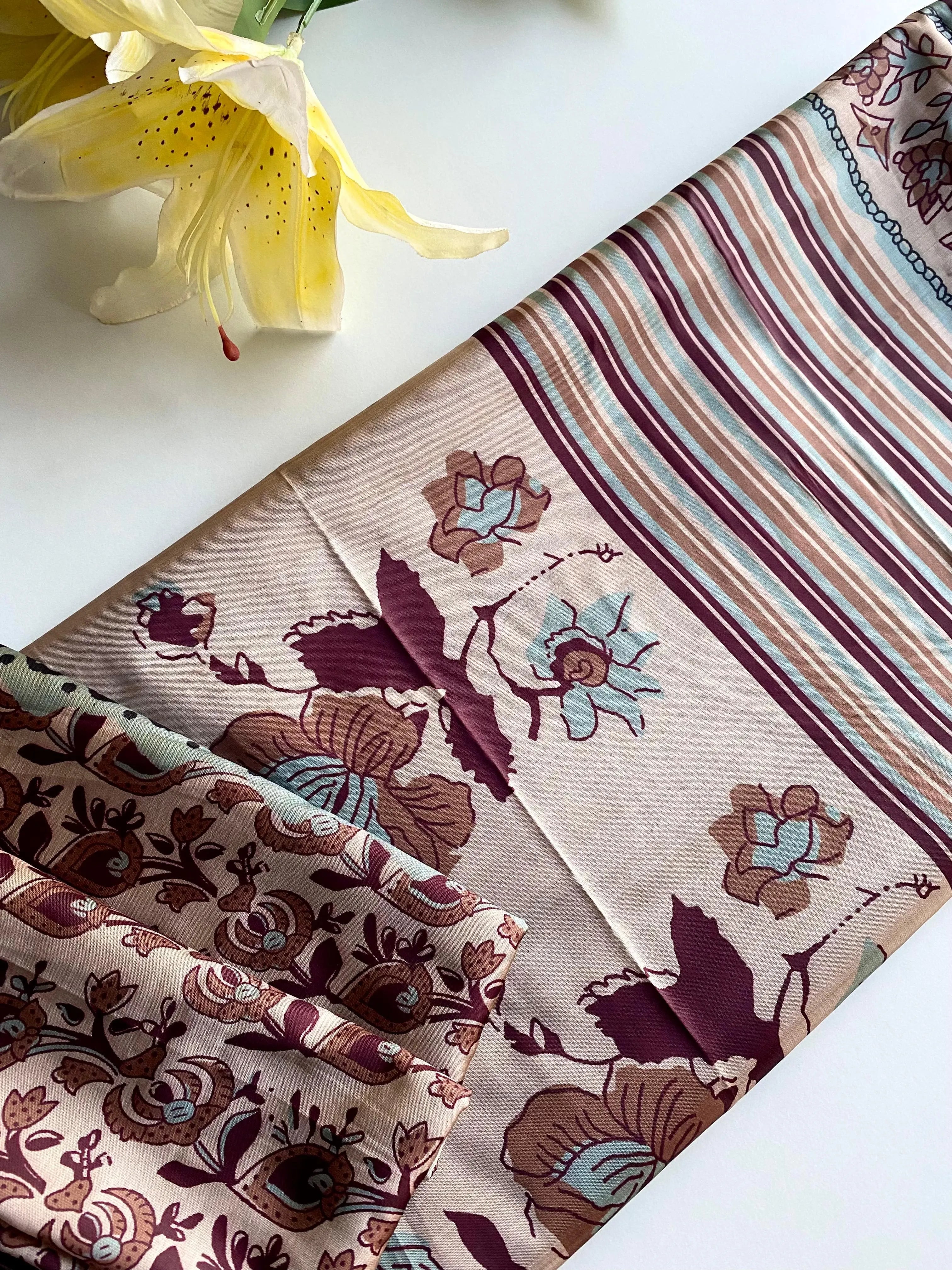 Dola Viscose Digital Printed Kalamkari Saree